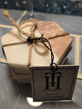 Handmade Two-Tone Stone Look Coasters.